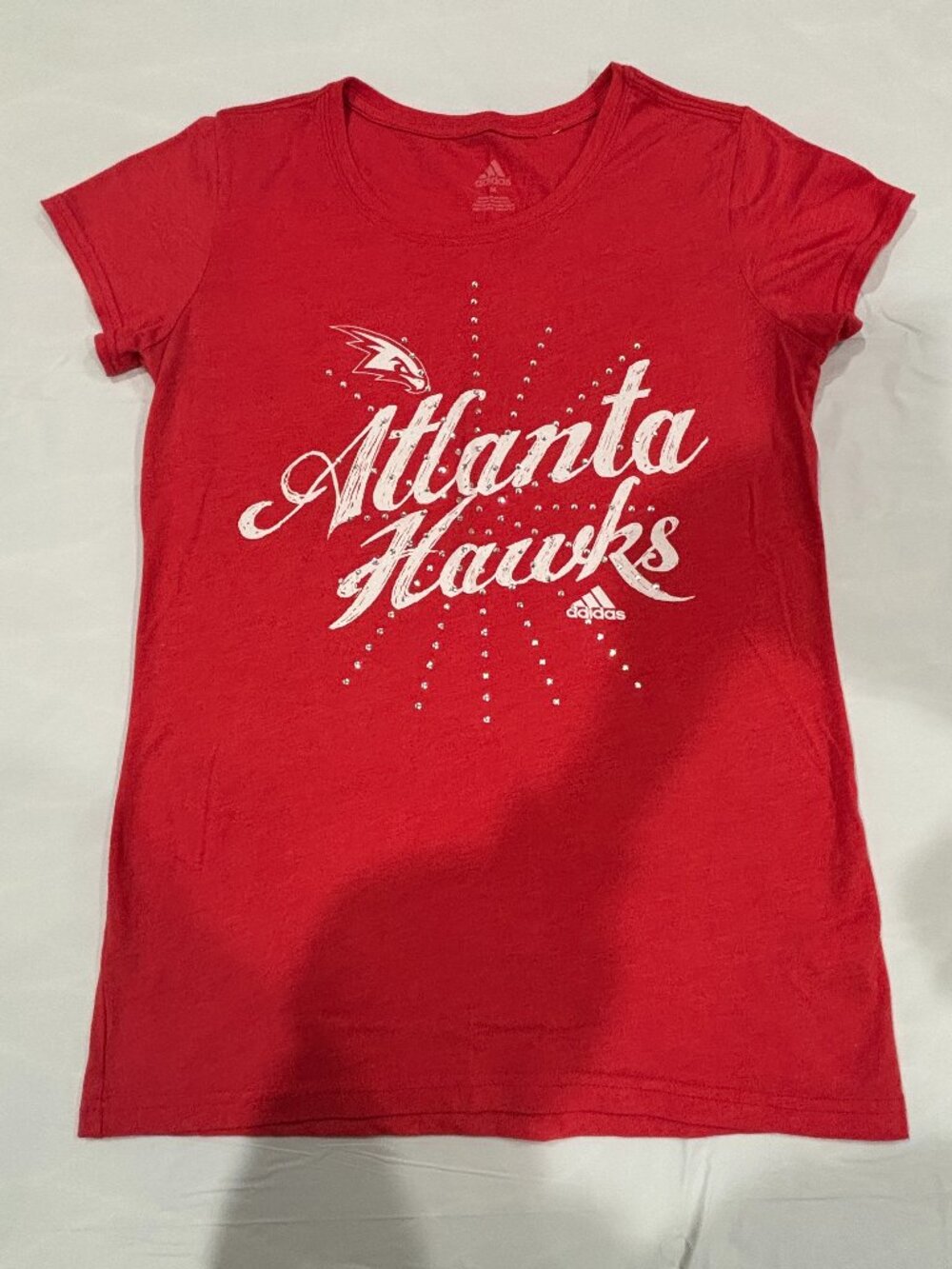 Adidas Atlanta Hawks Heathered Red Bling Tee M